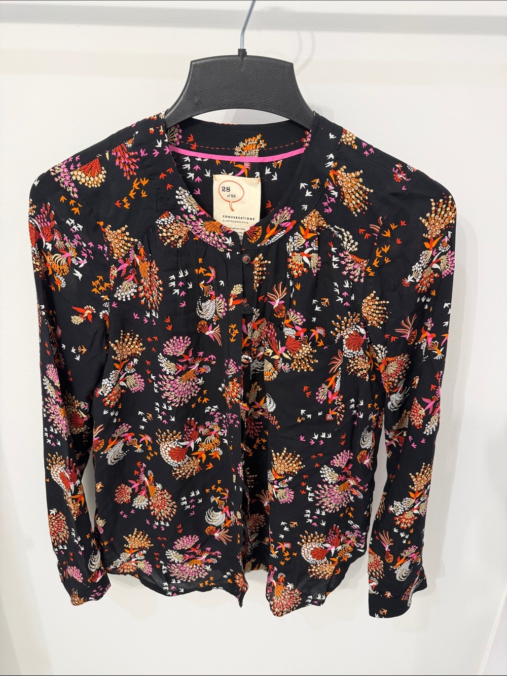 Anthropologie 28 Conversation Brand Blouse